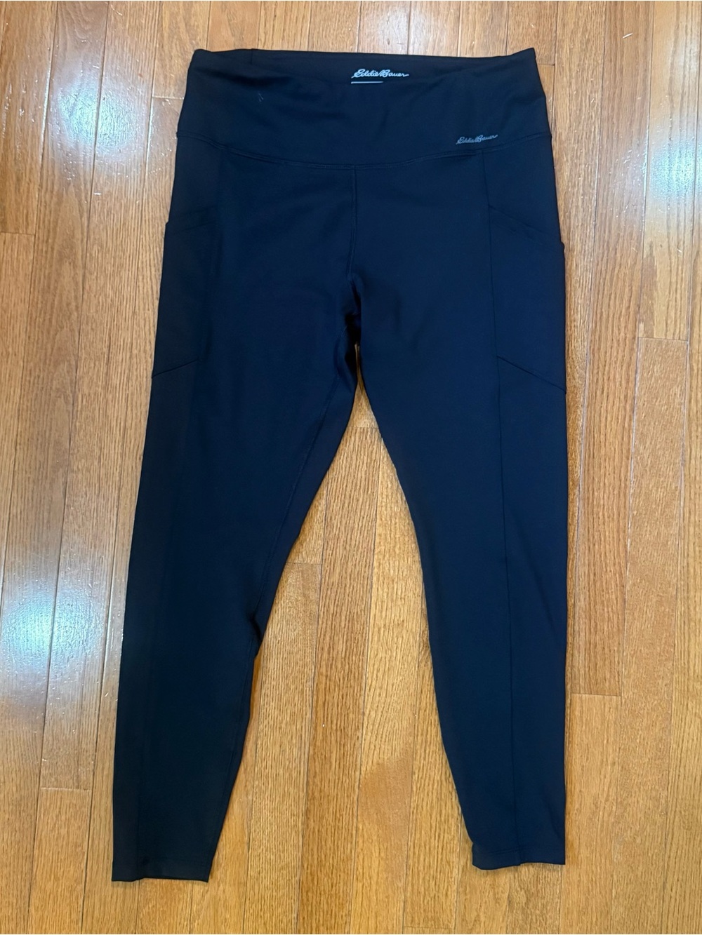 Eddie Bauer Womens Large Trail Tights Leggings Cropped Ankle Side Pockets Hiking